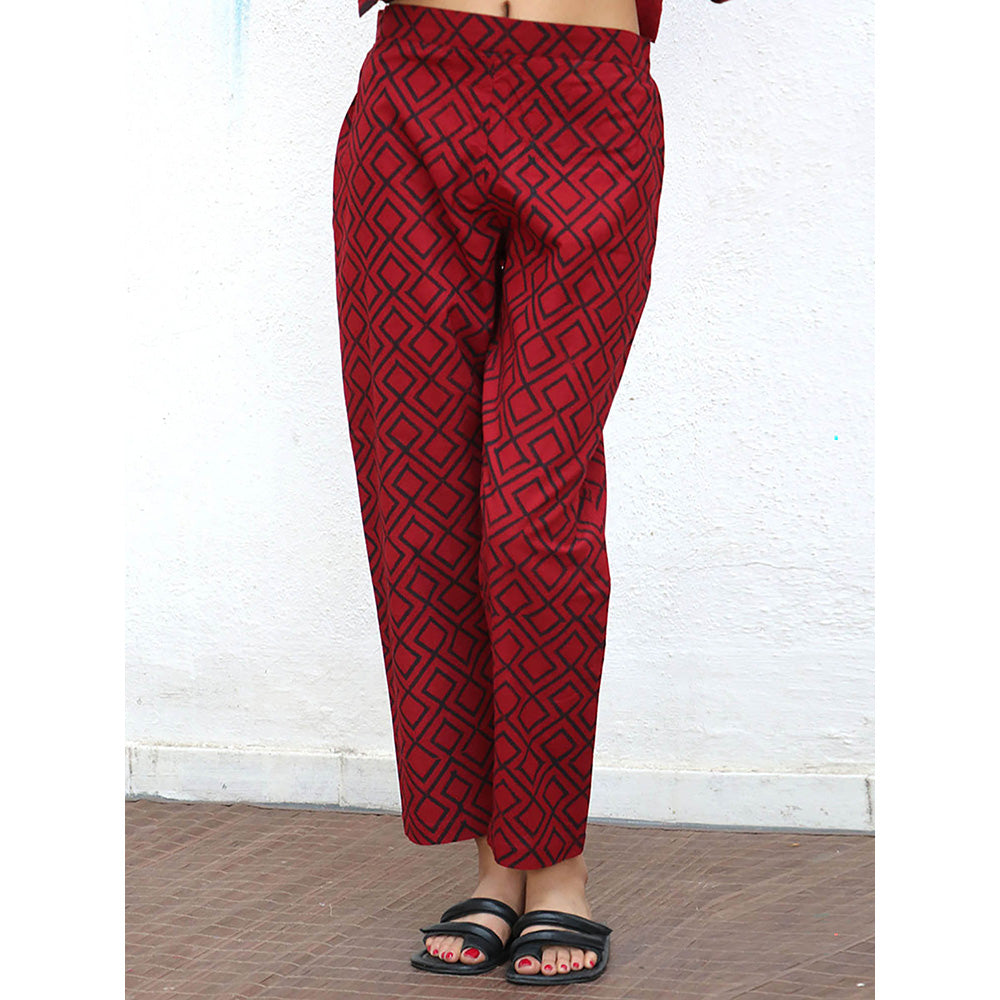 Chidiyaa Nomad Aurora Block printed Cotton Anarkali Kurta with Pant (Set of 2)