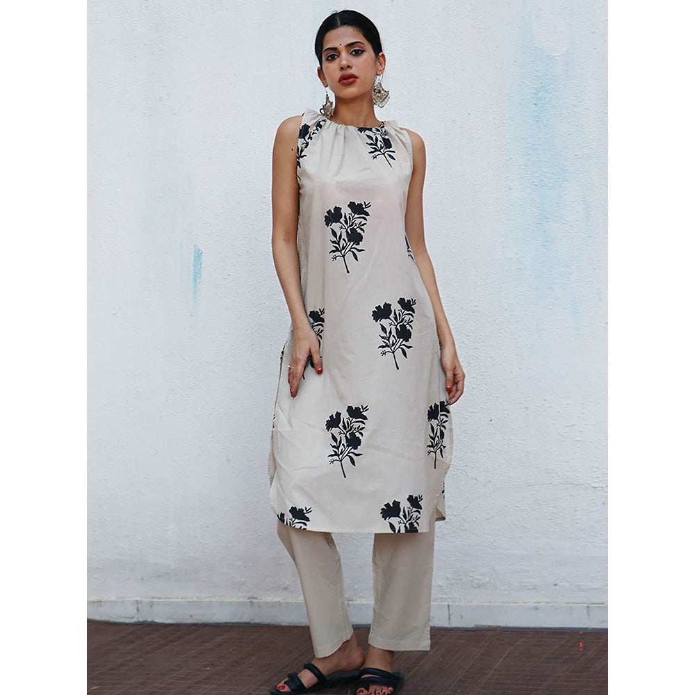Chidiyaa Nomad Rumi Block printed Cotton Kurta Set (Set of 2)