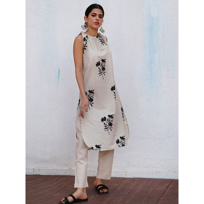 Chidiyaa Nomad Rumi Block printed Cotton Kurta Set (Set of 2)