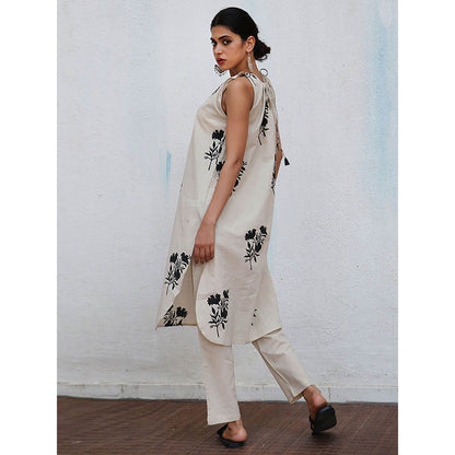 Chidiyaa Nomad Rumi Block printed Cotton Kurta Set (Set of 2)