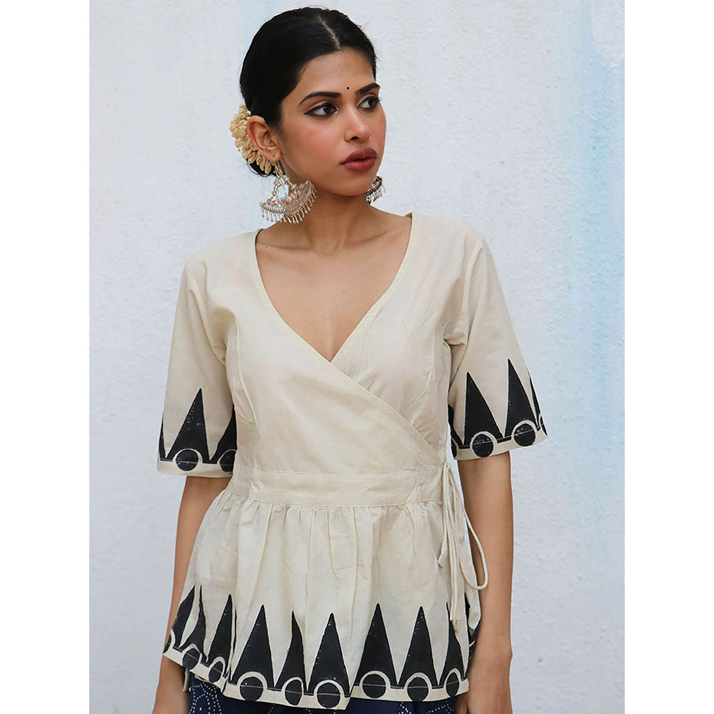 Chidiyaa Nomad Ariel Block printed Cotton Top