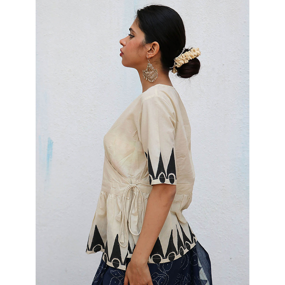 Chidiyaa Nomad Ariel Block printed Cotton Top