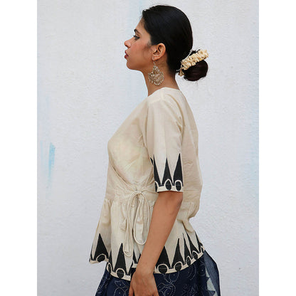Chidiyaa Nomad Ariel Block printed Cotton Top