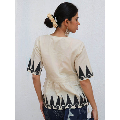 Chidiyaa Nomad Ariel Block printed Cotton Top