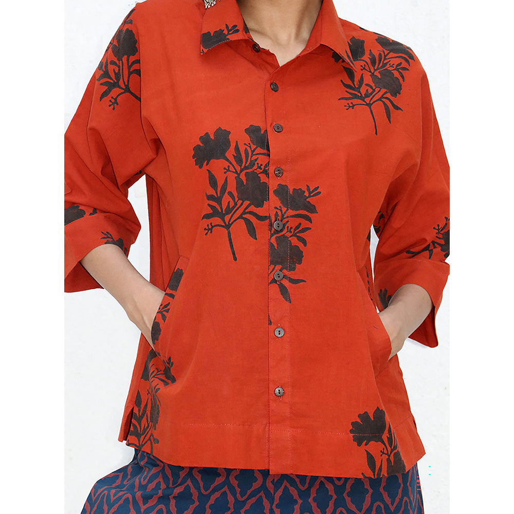 Chidiyaa Nomad Zairah Block printed Cotton Shirt