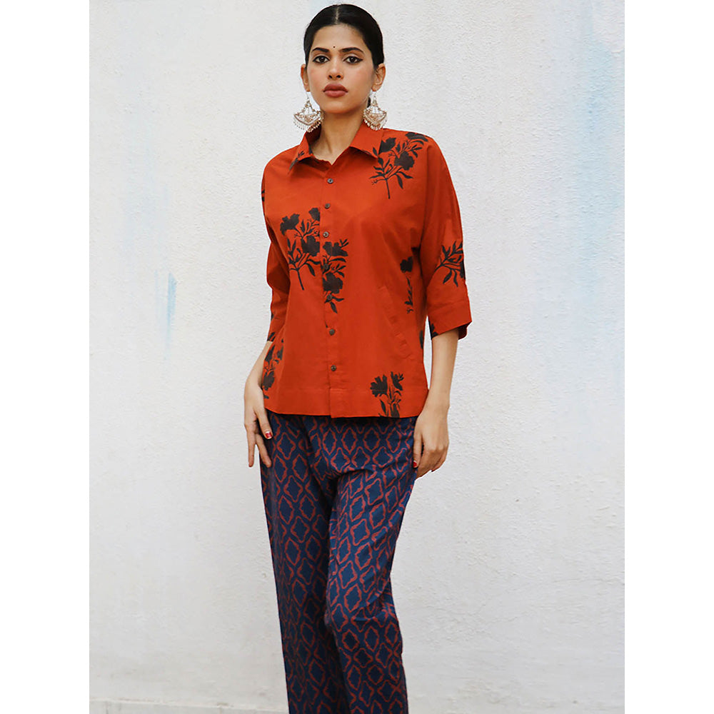 Chidiyaa Nomad Zairah Block printed Cotton Shirt