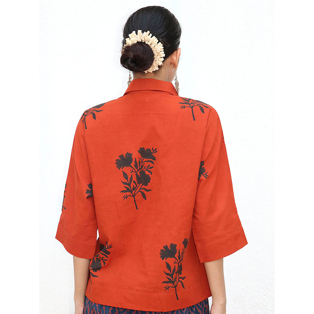 Chidiyaa Nomad Zairah Block printed Cotton Shirt