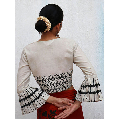 Chidiyaa Nomad Vivianne Block printed Cotton Crop top Blouse