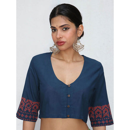 Chidiyaa Nomad Moana Block printed Crop top Cotton Blouse