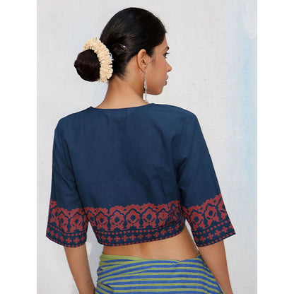 Chidiyaa Nomad Moana Block printed Crop top Cotton Blouse