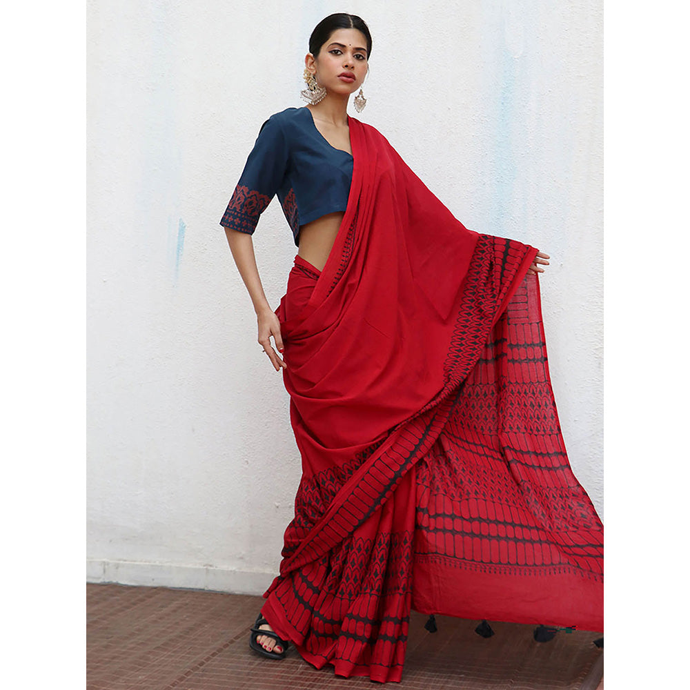 Chidiyaa Nomad Moana Block printed Crop top Cotton Blouse
