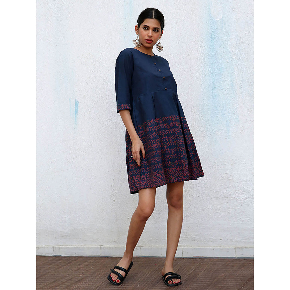 Chidiyaa Nomad Elissa Block printed Cotton Dress