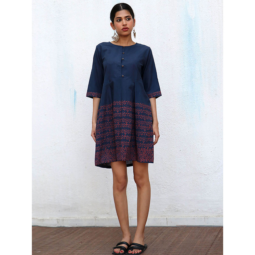 Chidiyaa Nomad Elissa Block printed Cotton Dress