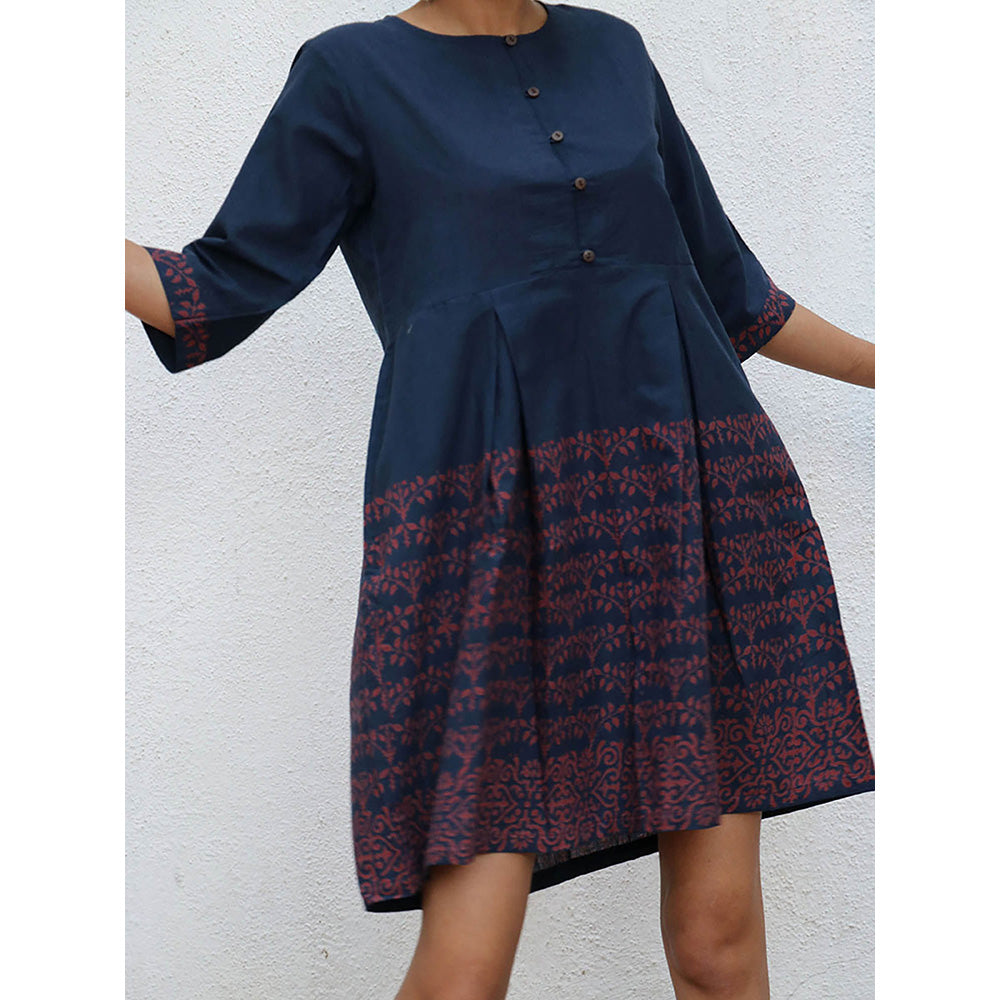 Chidiyaa Nomad Elissa Block printed Cotton Dress