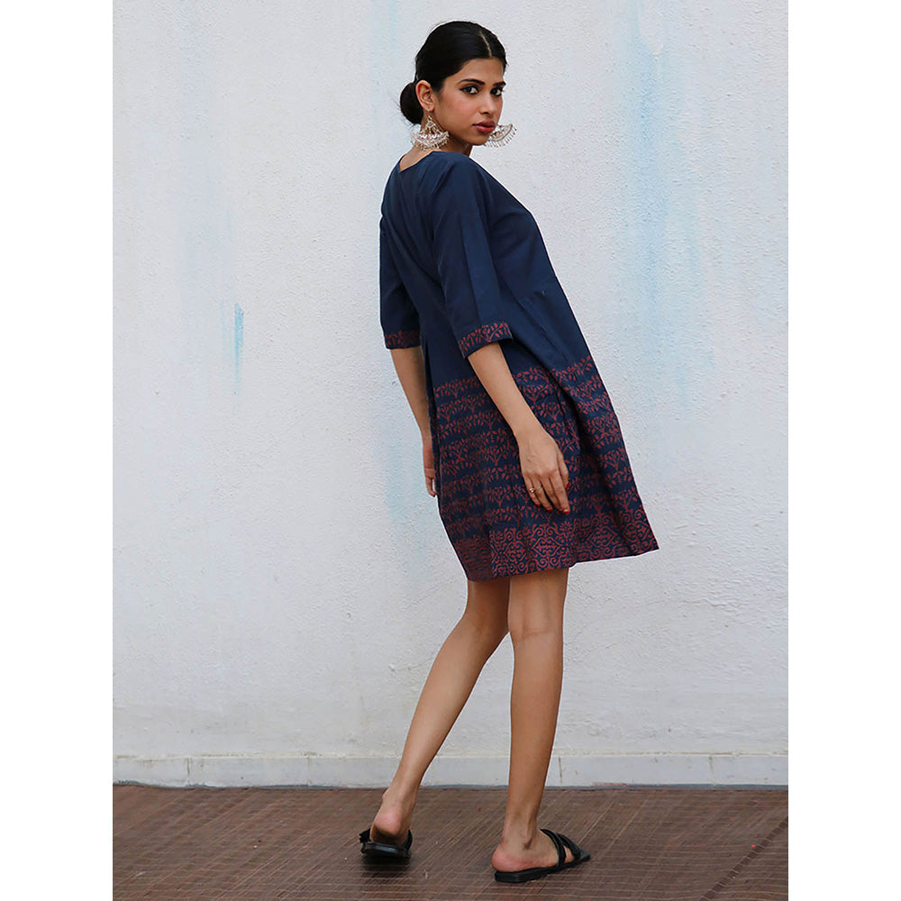 Chidiyaa Nomad Elissa Block printed Cotton Dress