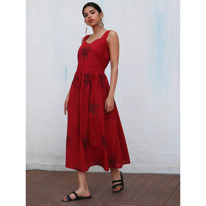Chidiyaa Nomad Isra Block printed Cotton Dress