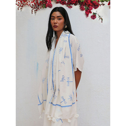 Chidiyaa Bogainvillea Mehrgol Block Printed Cotton Dupatta