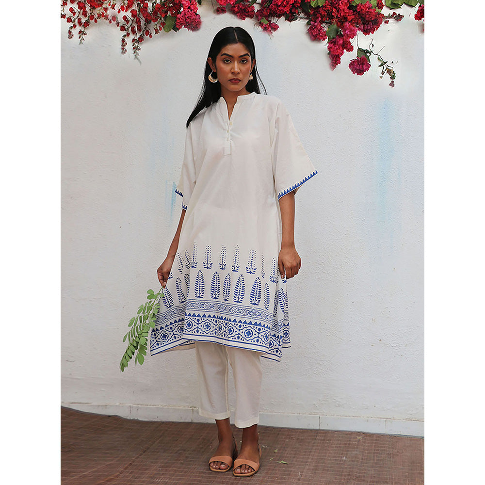 Chidiyaa Bogainvillea Vasara Block Printed Cotton Kurta & Pant (Set of 2)