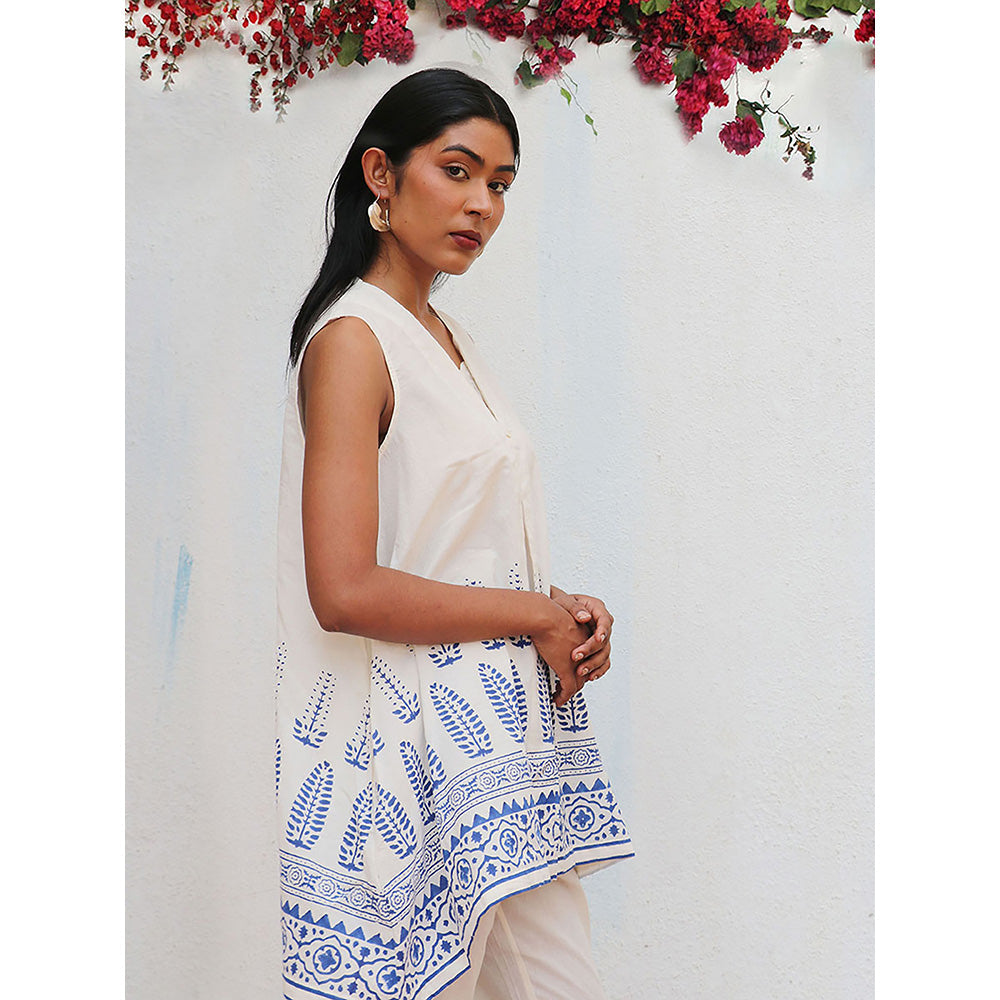 Chidiyaa Bogainvillea Helena Block Printed Cotton Tunic