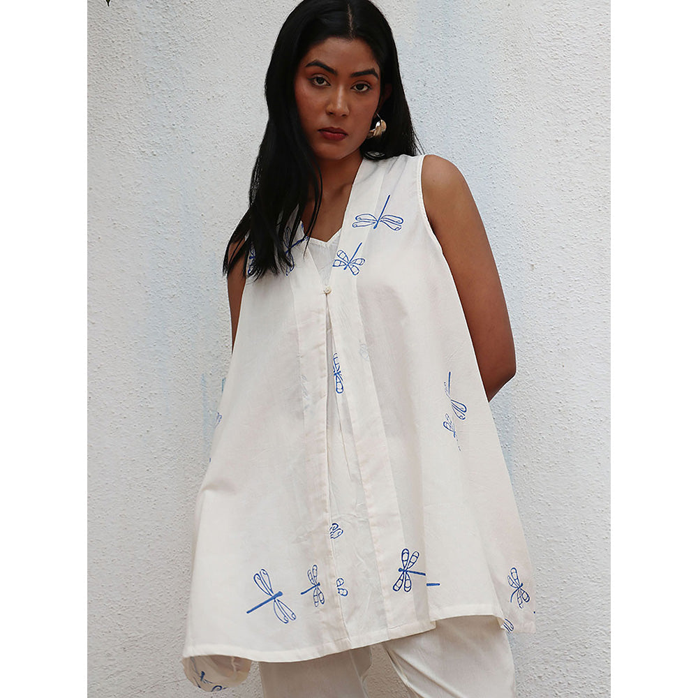 Chidiyaa Bogainvillea Soha Block Printed Cotton Tunic