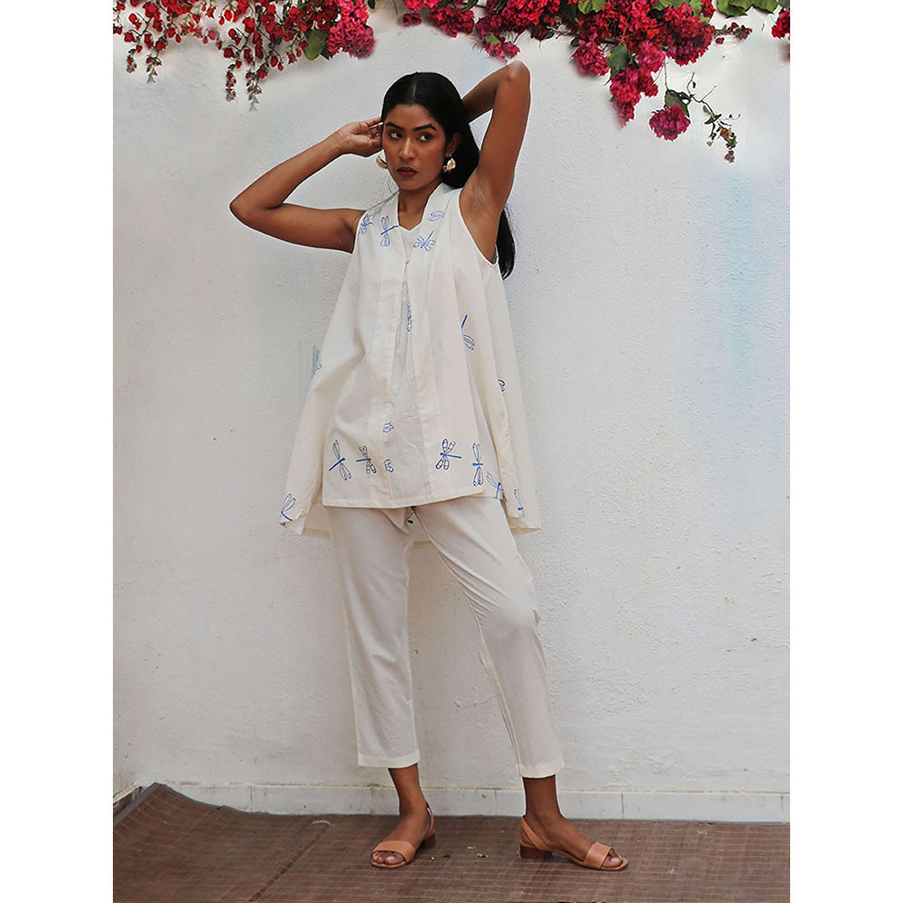 Chidiyaa Bogainvillea Soha Block Printed Cotton Tunic