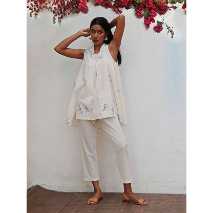 Chidiyaa Bogainvillea Soha Block Printed Cotton Tunic
