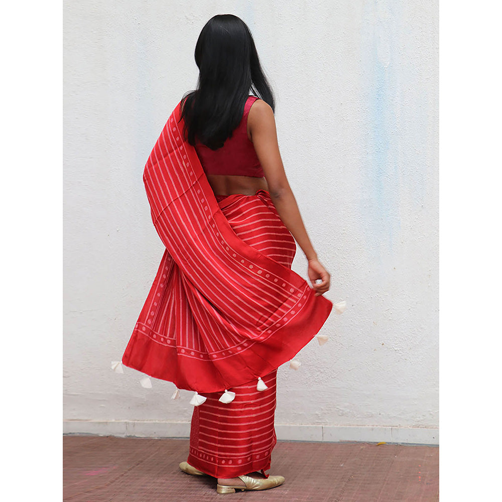 Chidiyaa Where the Wind Flows Ma cherie Striped Modal Silk Saree with Unstitched Blouse