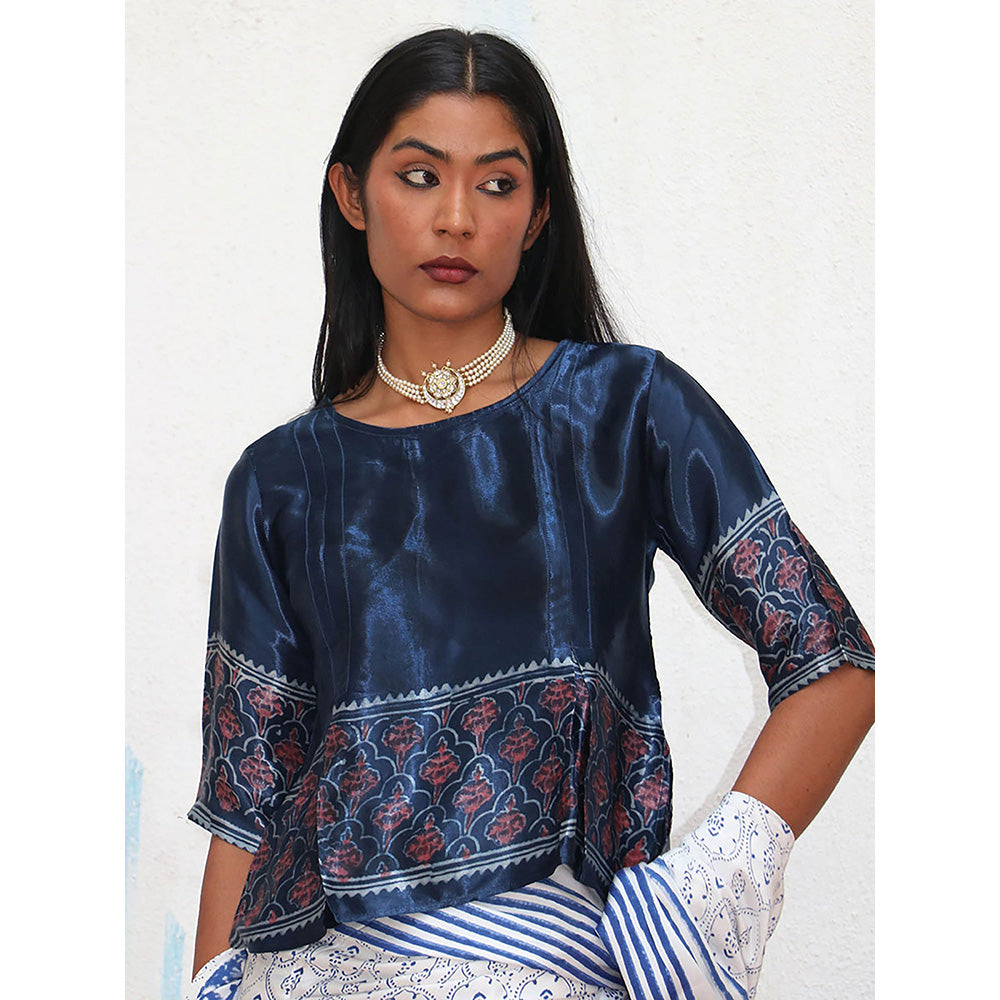 Chidiyaa Where the Wind Flows Mangata Printed Mashru Silk Blouse