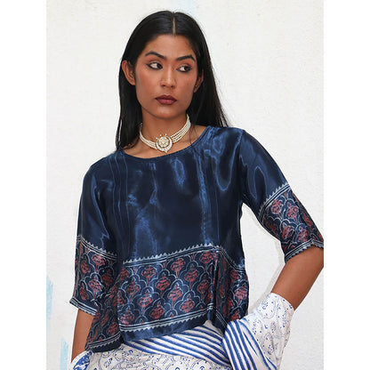 Chidiyaa Where the Wind Flows Mangata Printed Mashru Silk Blouse