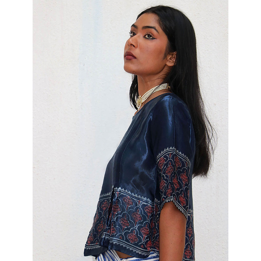 Chidiyaa Where the Wind Flows Mangata Printed Mashru Silk Blouse