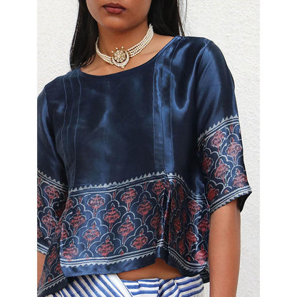 Chidiyaa Where the Wind Flows Mangata Printed Mashru Silk Blouse