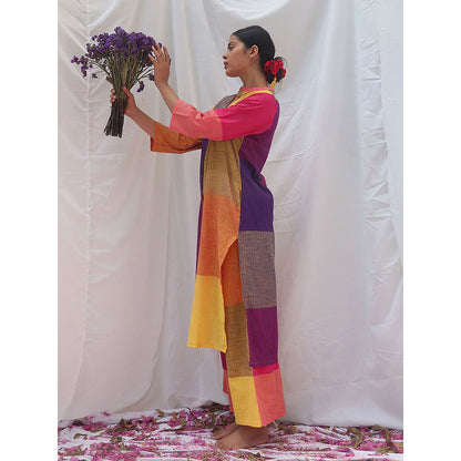 Chidiyaa Rainbow Cafe Satrangi Handwoven Cotton Kurta and Palazzo (Set of 2)