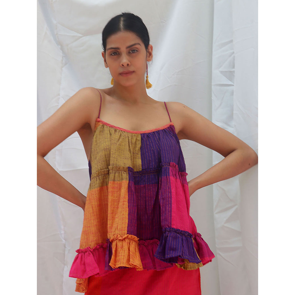 Chidiyaa Rainbow Cafe Prism Handwoven Cotton Top