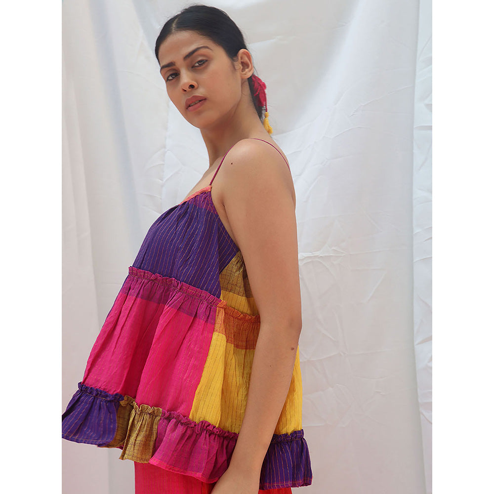 Chidiyaa Rainbow Cafe Prism Handwoven Cotton Top
