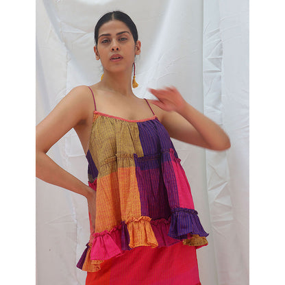 Chidiyaa Rainbow Cafe Prism Handwoven Cotton Top