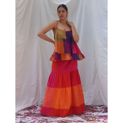 Chidiyaa Rainbow Cafe Prism Handwoven Cotton Top