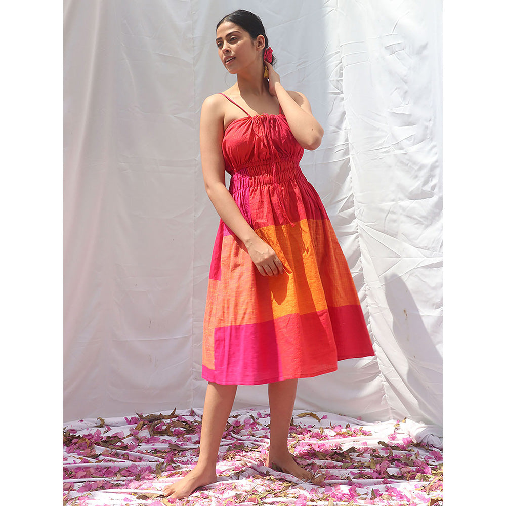 Chidiyaa Rainbow Cafe Holo Handwoven Cotton Dress