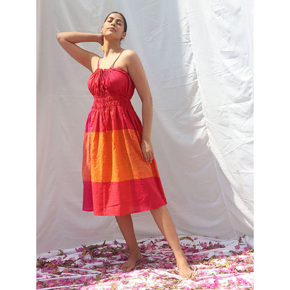 Chidiyaa Rainbow Cafe Holo Handwoven Cotton Dress