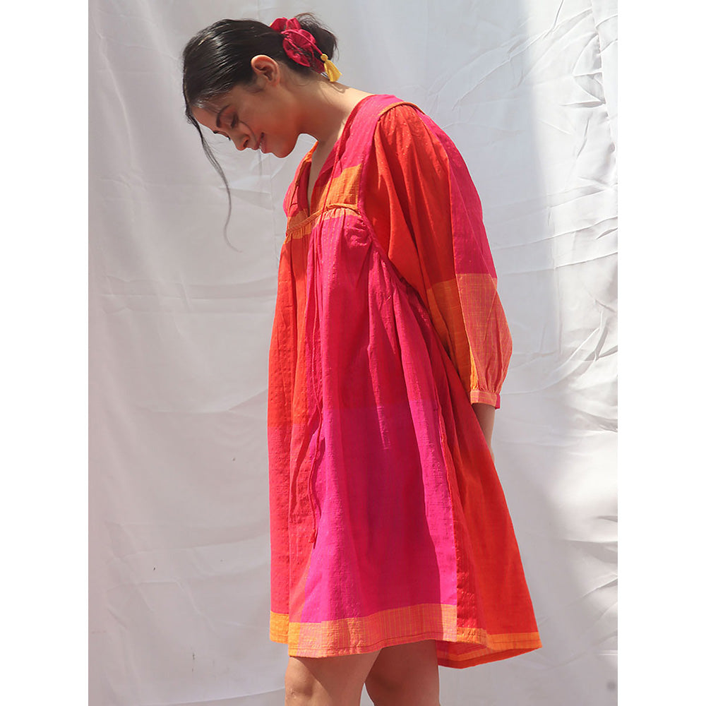 Chidiyaa Rainbow Cafe Iridian Handwoven Cotton Mini Dress