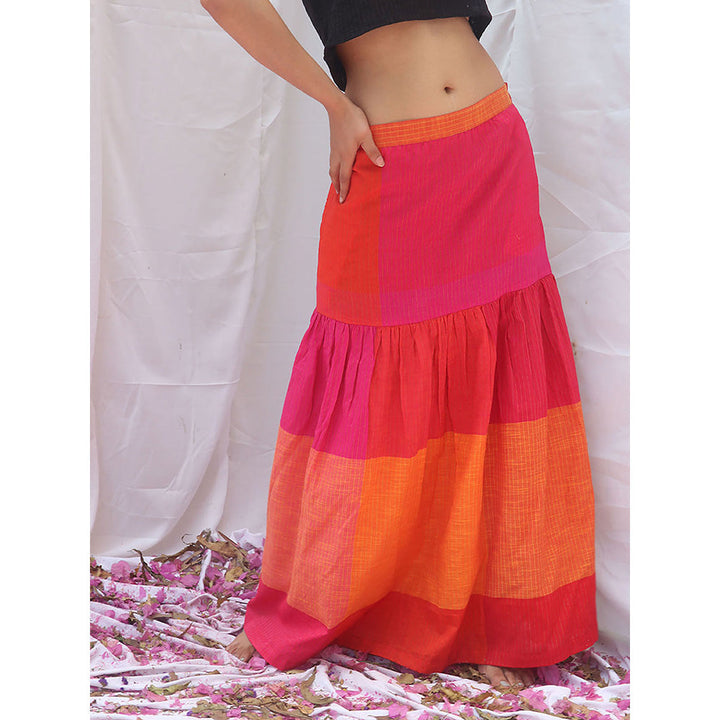 Chidiyaa Rainbow Cafe Croma Handwoven Cotton Skirt