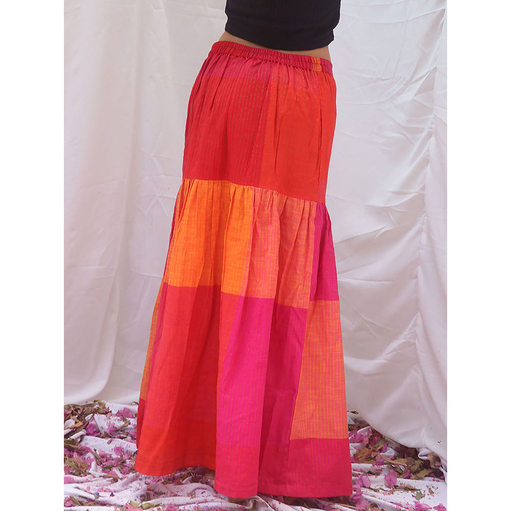 Chidiyaa Rainbow Cafe Croma Handwoven Cotton Skirt