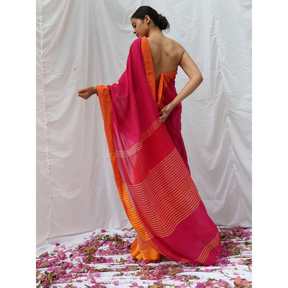 Chidiyaa Khwab Handwoven Cotton Saree with Unstitched Blouse