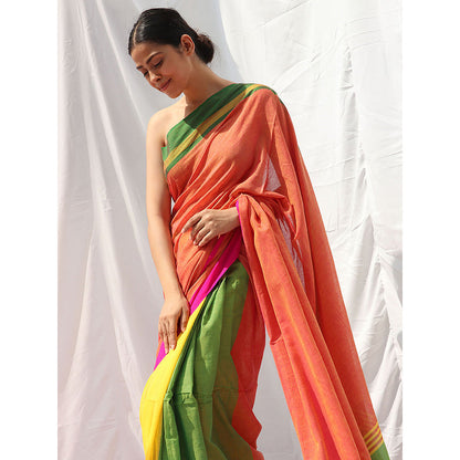 Chidiyaa Lorelei Handwoven Cotton Saree with Unstitched Blouse
