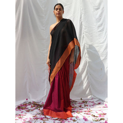 Chidiyaa Belladonna Handwoven Cotton Saree with Unstitched Blouse