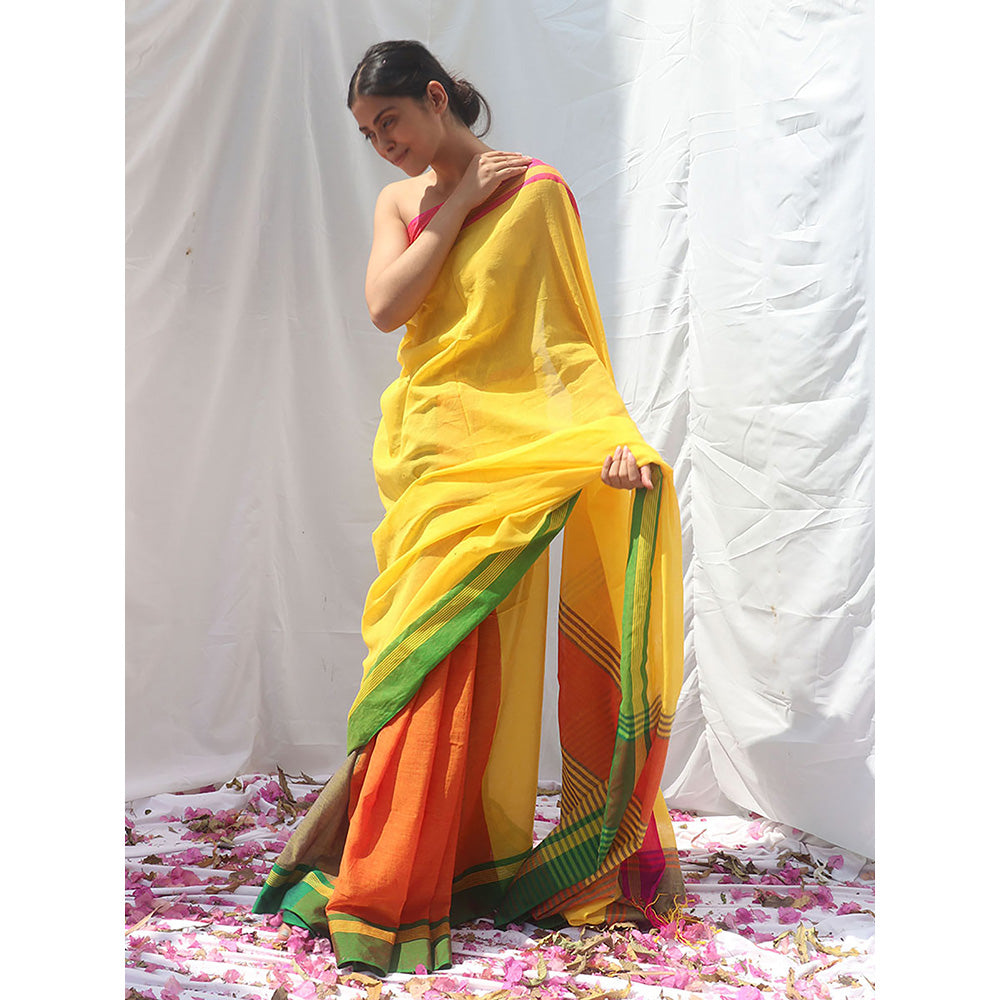 Chidiyaa Subarnalata Handwoven Cotton Saree with Unstitched Blouse
