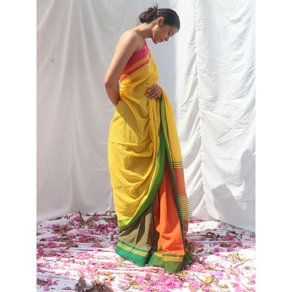 Chidiyaa Subarnalata Handwoven Cotton Saree with Unstitched Blouse