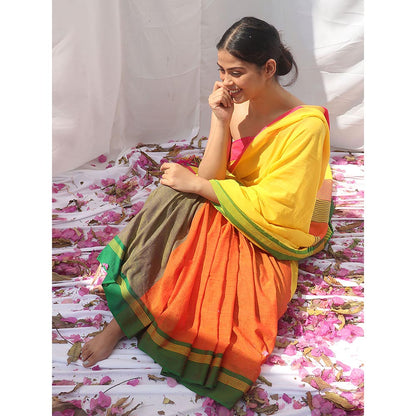 Chidiyaa Subarnalata Handwoven Cotton Saree with Unstitched Blouse