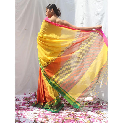 Chidiyaa Subarnalata Handwoven Cotton Saree with Unstitched Blouse