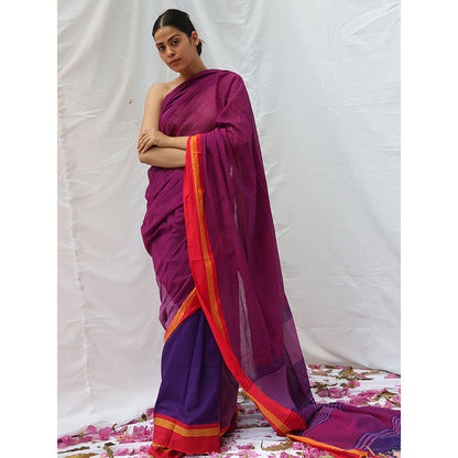 Chidiyaa Swan Handwoven Cotton Saree with Unstitched Blouse