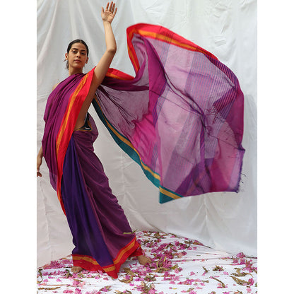 Chidiyaa Swan Handwoven Cotton Saree with Unstitched Blouse
